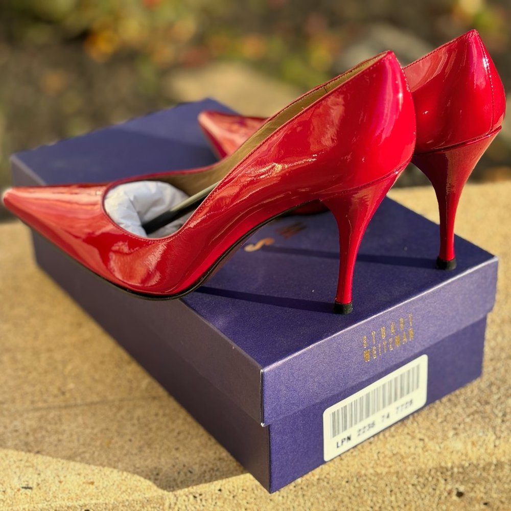 Bnib Stuart Weitzman Quasar Red Patent Sensual 3.… - image 6